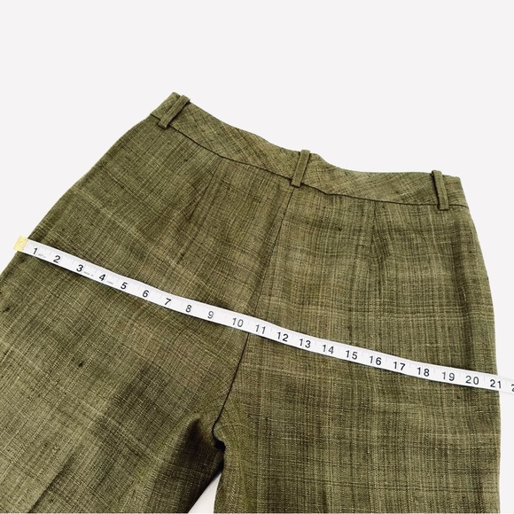 Ralph Lauren Tassah Woven Silk High Rise Olive Straight Leg Trouser - Picture 5 of 10
